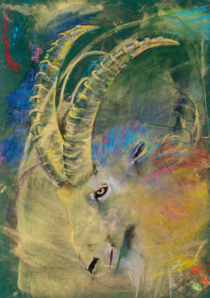 steinbock-gold-kunst-kreide-barbara-fuchs-art-farbe-malerei-handwerk-bad-reichenhall